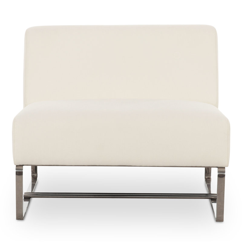 Chaise de patio Necci, Natté performance blanc cassé