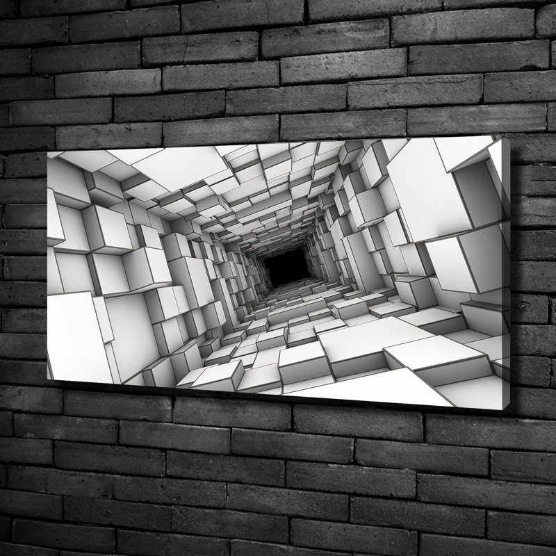 Tunnel With Cubes - Wrapped Canvas Print