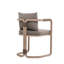 Fauteuil d'extérieur en eucalyptus brun avec coussin brun Alquin