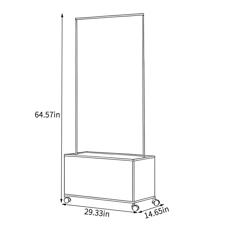 Stainless Steel Coat Rack with Bottom Cabinet, Light Coffee
