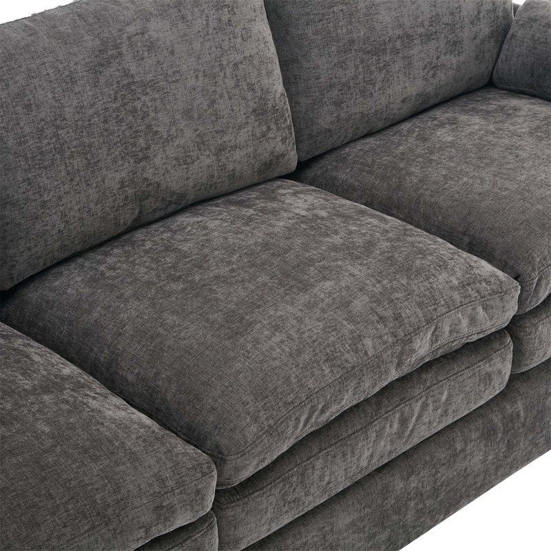 Ensemble de canapé surdimensionné confortable et élégant pour le salon, offrant durabilité et soutien ergonomique, Gris
