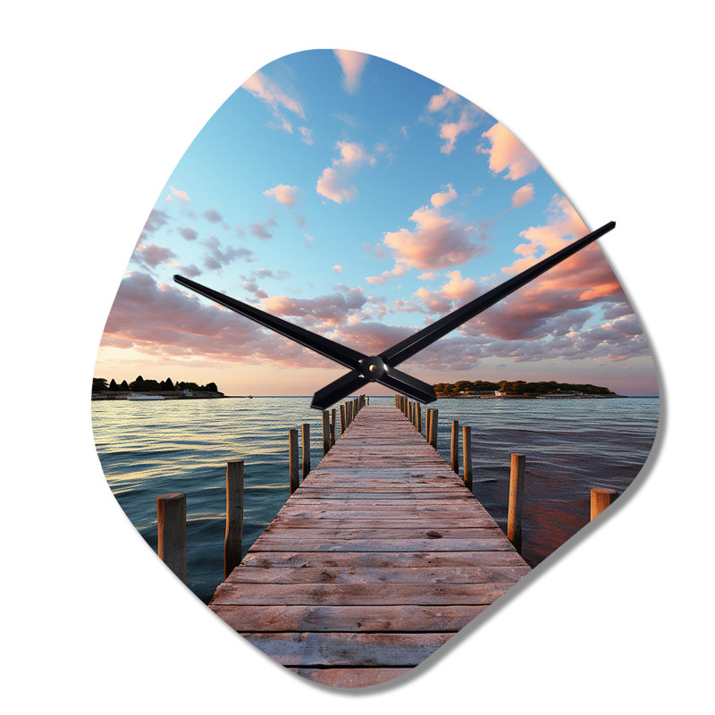 Horloge murale de forme unique Pier - Dock Tranquil I, Grand