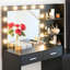 Meuble-lavabo noir avec miroir et lumières-931592961