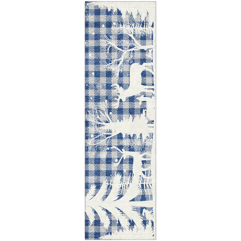 Premium Machine Washable Castillon AMF1824 Winter Forest Holiday Rug, Runner 2'3" x 7'6"