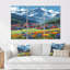 «Swiss Mountain Town Blossoming Spring Flowers» - ensemble d'art mural imprimé campagne-108318078-108318083
