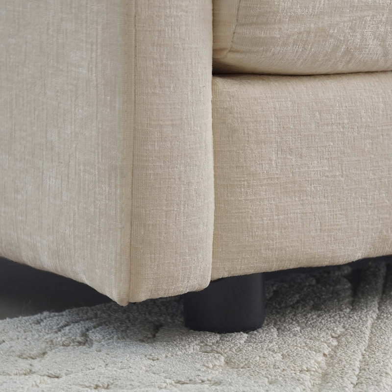 Canapé modulaire surdimensionné polyvalent avec repose-pieds réversible pour un confort ultime, Chenille beige