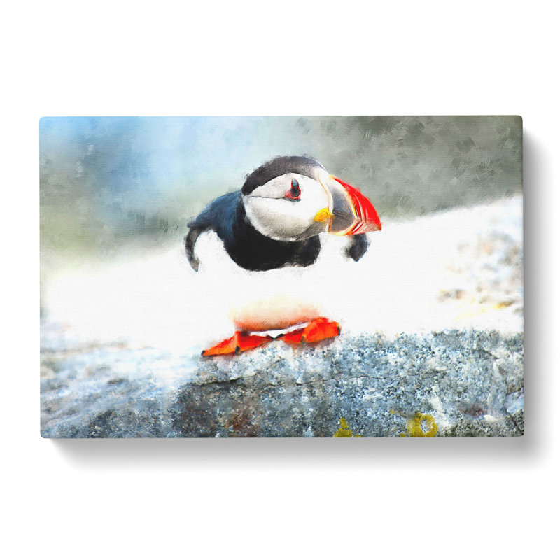 Atlantic Puffin - Wrapped Canvas Painting, 40cm H x 60cm W x 3cm D