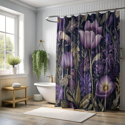 Lavender Blooms - 1 Piece Standard Shower Curtain