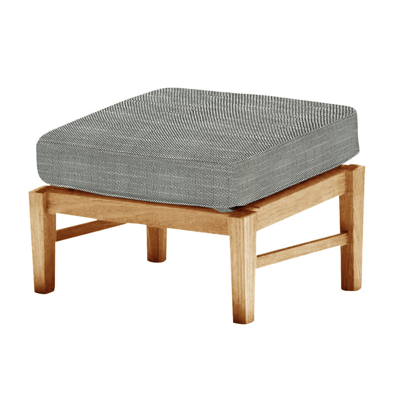 Repose-pieds Croquet - Teck naturel, Teck naturel, InsideOut® Rollo ‑ lin argent, Welt