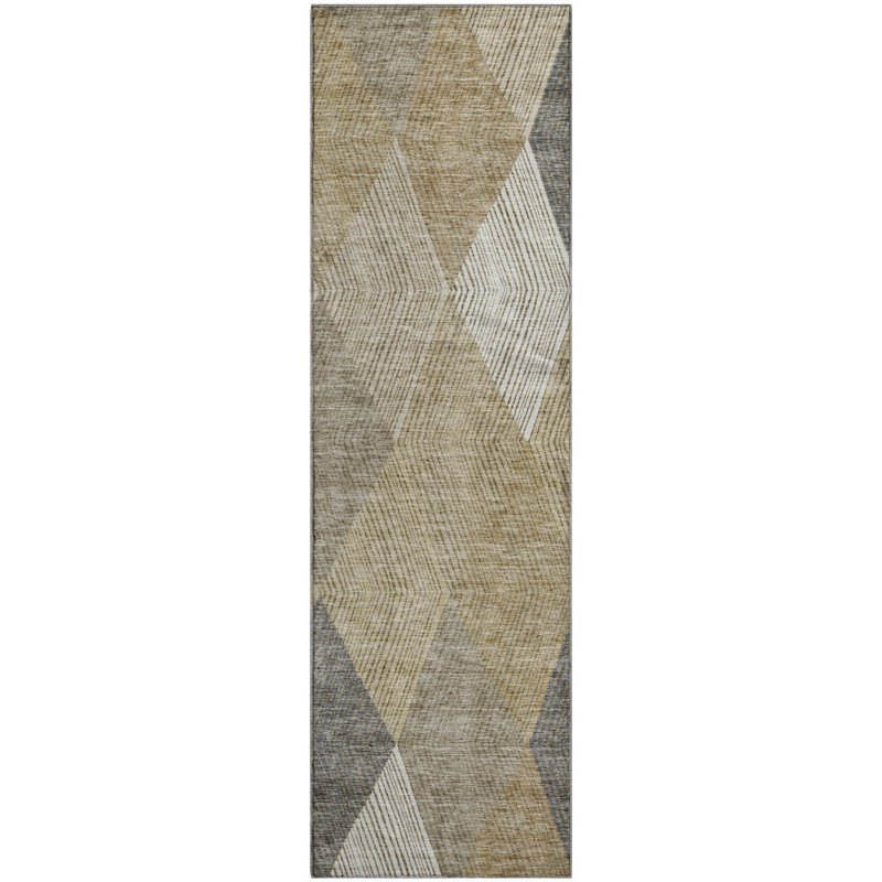 Premium Machine Washable Prisco Wheat Rug, Runner 2'3" x 7'6"