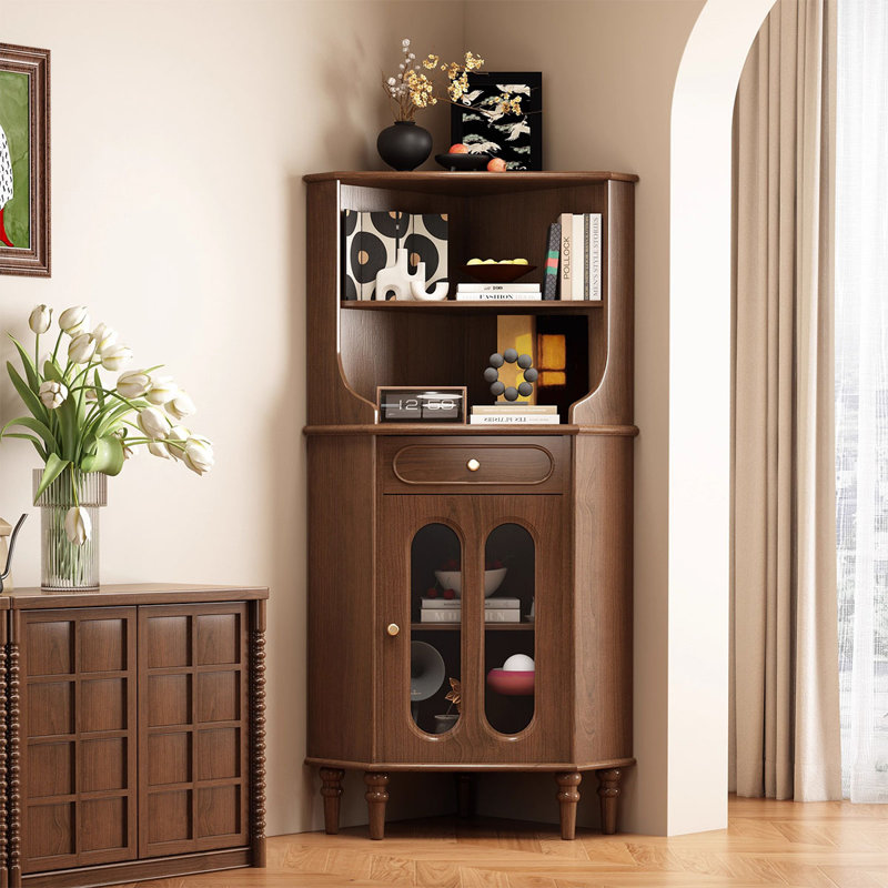 Walnut Solid + Manufactured Wood Accent Cabinet