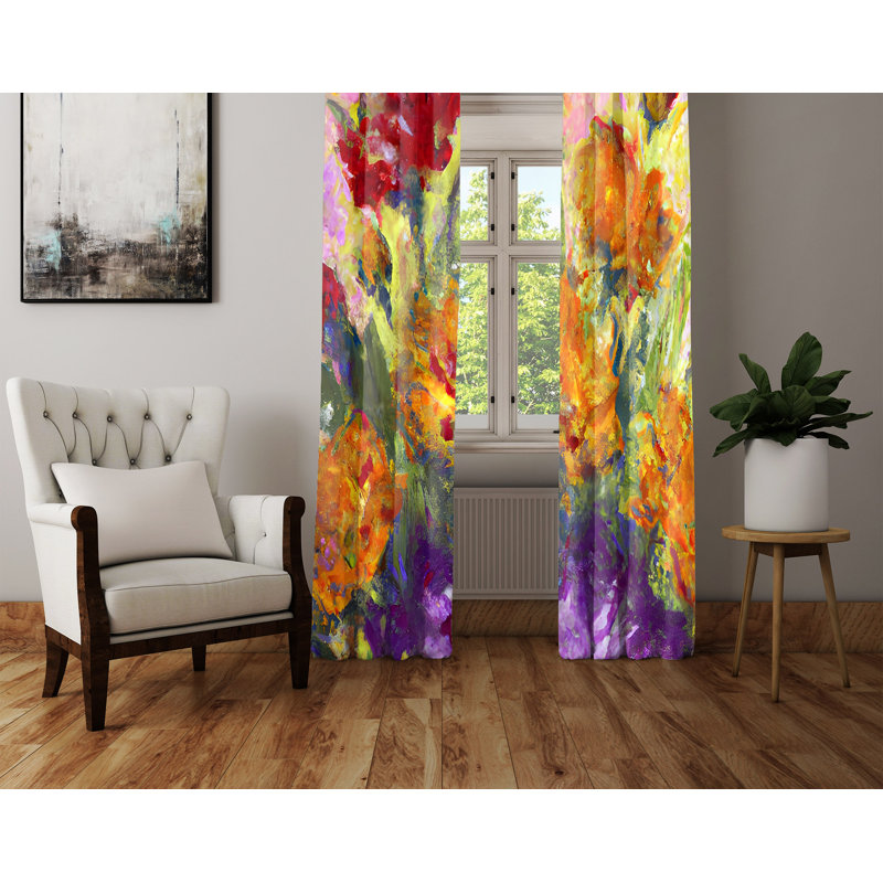 Paire de rideaux semi-transparents en polyester Albain, L 20 po x L 61 po