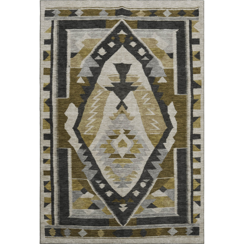 Premium Machine Washable Mayfield Tribal Rug, Rectangle 9' x 12'