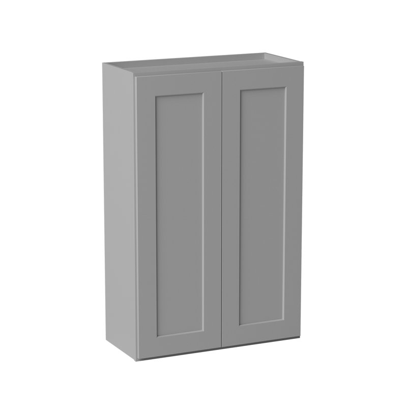 Armoire de cuisine en bois massif prête à assembler, Gris, H 42 po x l 27 po x P 12 po