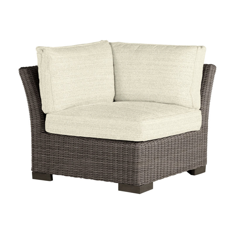 Club Woven Patio Lounge Chair with Cushions, Welt, Black Walnut, Intermix Indigo