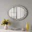 Luxury Oval Crystal Frame Flat Wall Mirror60x90CM