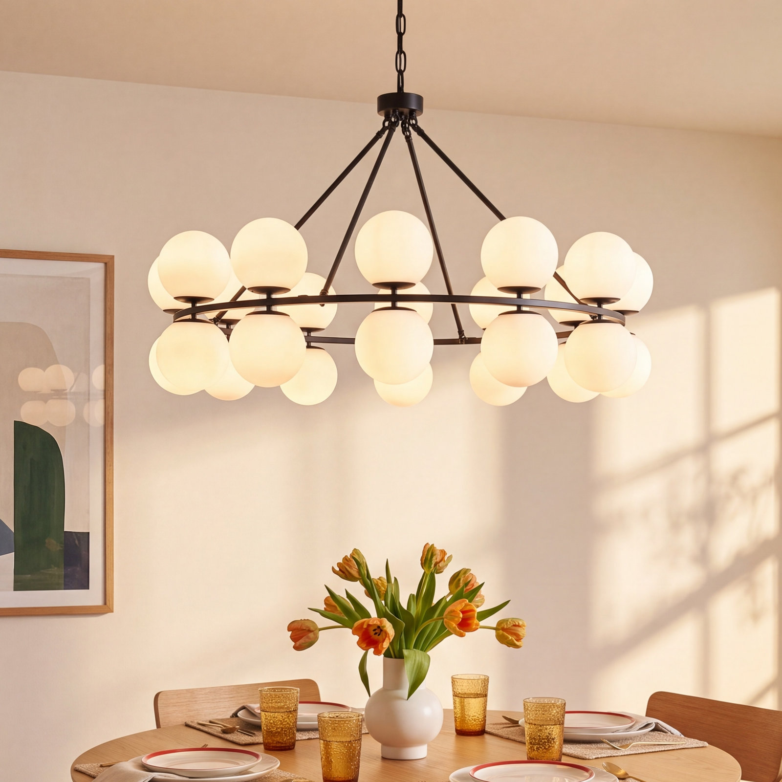 Delmy 24 - Light Metal Dimmable Chandelier