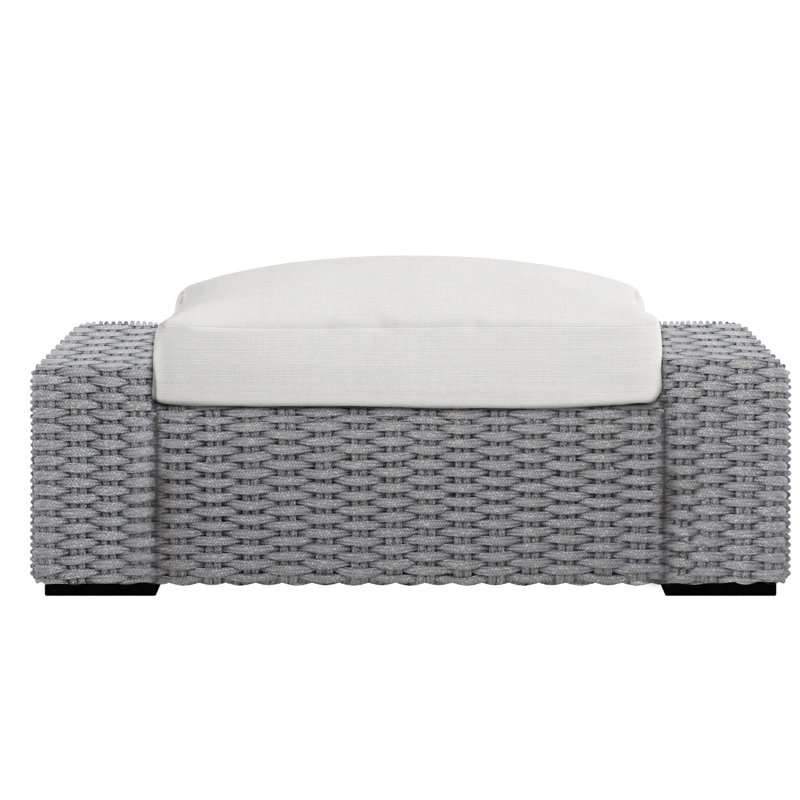 Capri Outdoor Ottoman with Cushion, White Linen 6016-000
