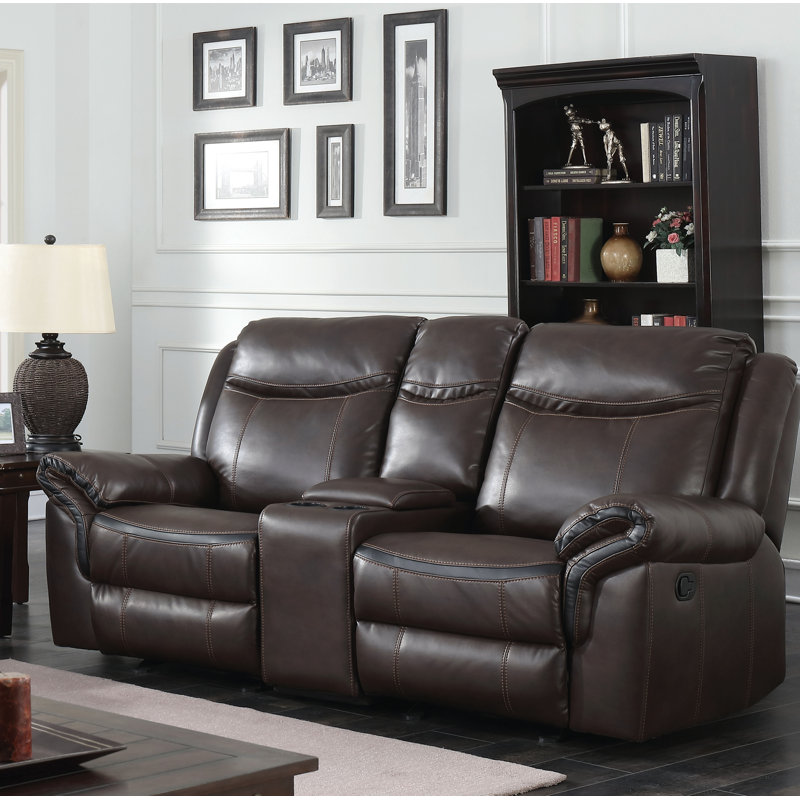 Hassen 76'' Faux Leather Reclining Loveseat
