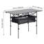 Table d'extérieur pliante en aluminium avec plateforme, hauteur réglable et solution de rangement compacte