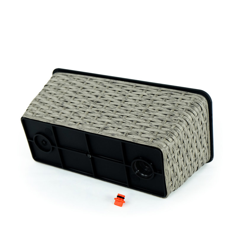 2 Smart Outdoor & Indoor Plant Boxes - Hand Woven In Gray Self-Watering Feature , Easy To Assemble And Enhance Your Garden Planter Rectangular For Various Plants Decorations Handmade, Attractive,