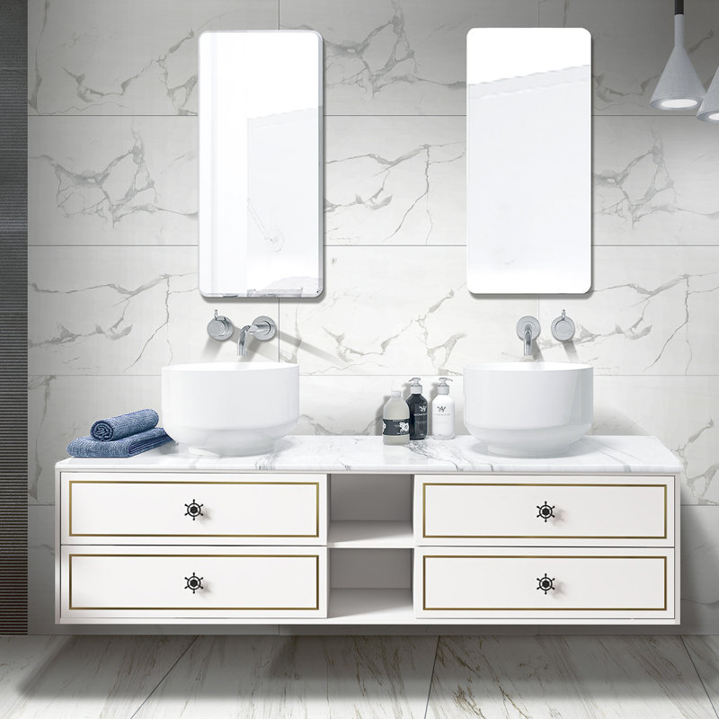 Base de meuble-lavabo double mural 72 po 72 po