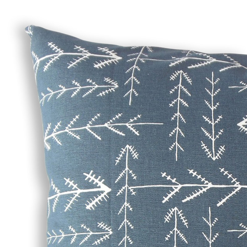 Coussin en coton Takako, 12 po x 18 po, Argent, Coussin lombaire