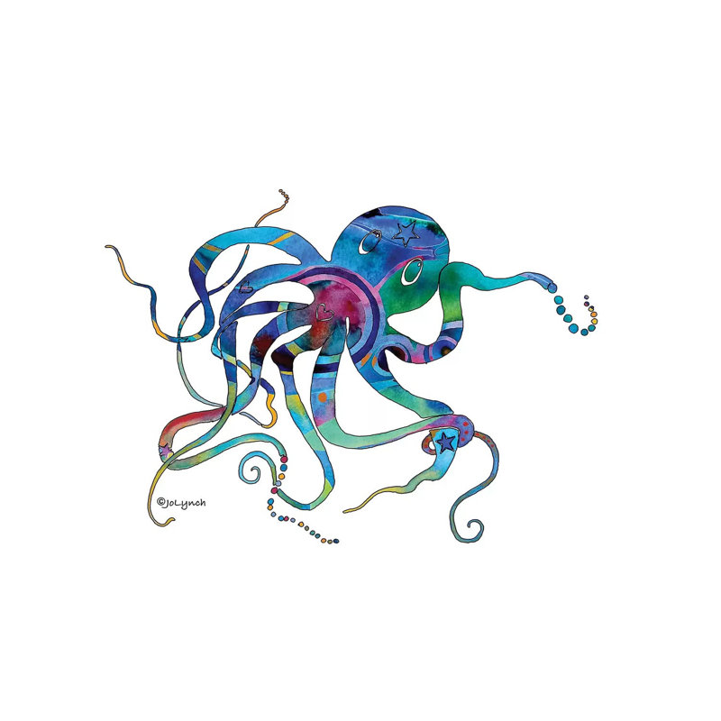 Octopus Multi I by Jo Lynch - Wrapped Canvas Gallery-Wrapped Canvas Giclée