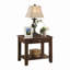 Table de bout contemporaine avec tiroir et tablette en bois