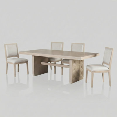 Ensemble de table de salle à manger 4 personnes avec chaises rembourrées Drevonte