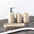 Accessories Set, Soap Dispenser, Toothbrush Holder, Mouthwash Cup, Tray, 4-Piece (Beige)