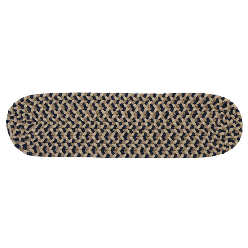 Tapis d'escalier Tallent Crest - écusson bleu, Ensemble de 13, Brun brique