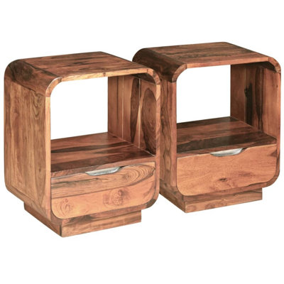 Wendelgard 40cm W Solid Wood Bedside Table