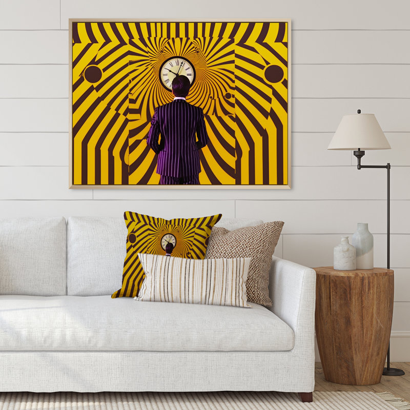 «Timelessness Sci-Fi Portrait of Timetraveller Man», reproduction d'art sur toile, Cadre naturel flottant, 30" H x 40" W