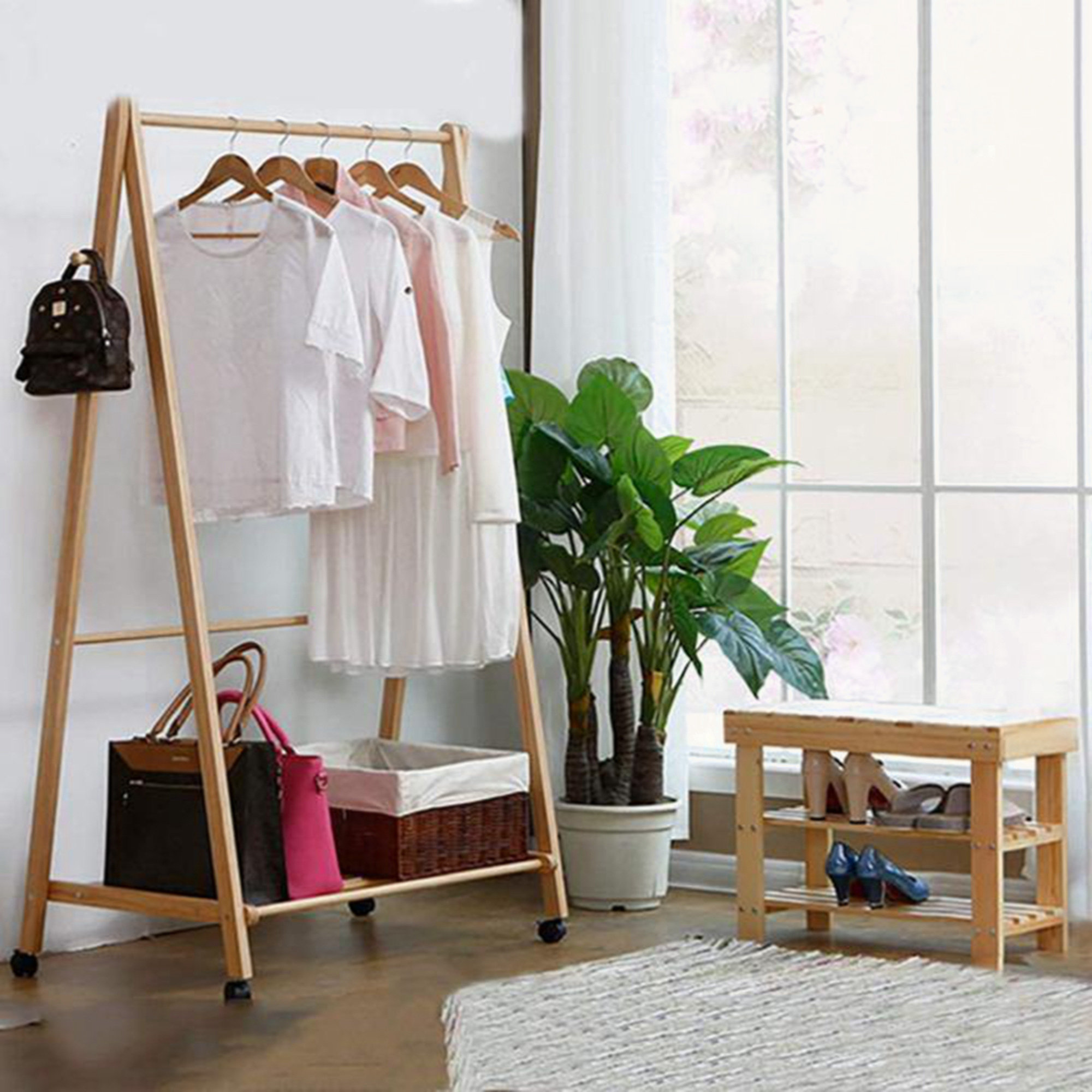 Union Rustic 2- Tier Bamboo Shoe Bench Rack Shoe Storage - Wayfair Canada