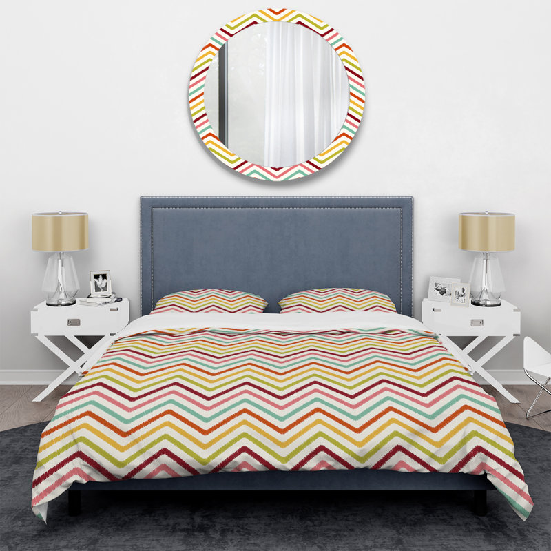 Ensemble de housse de couette en microfibre bleu / jaune / rose 3 pièces