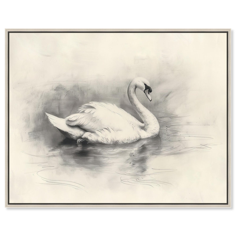 «Serene Swan», reproduction d'art sur toile par Art Remedy, H 37 po x l 46 po, Silver Frame