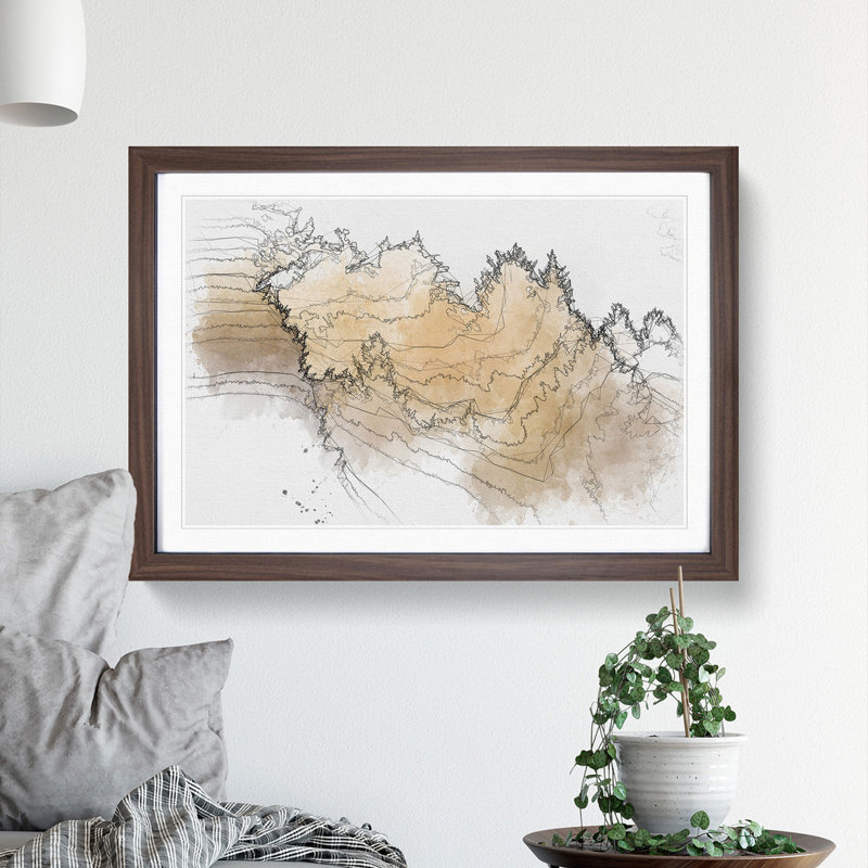 Gold Forest - Picture Frame Graphic Art Print, Walnut Framed, 36cm H x 48cm W x 2cm D
