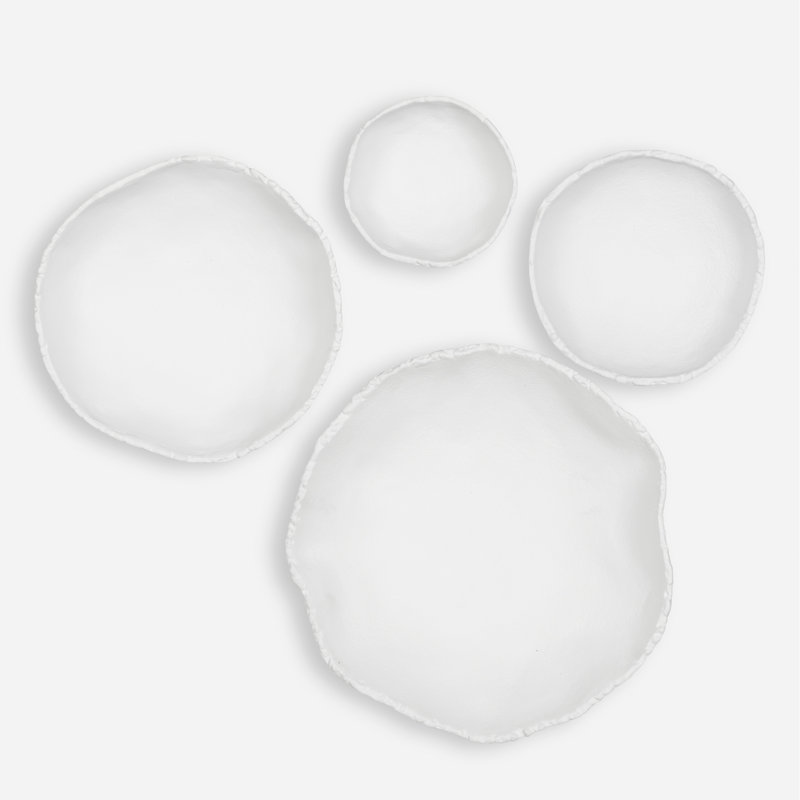 Matte White Christmas Winter Sculpture Bowls Set