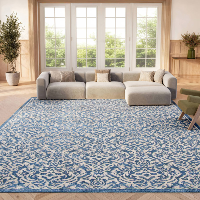 Delphi Damask Hand Woven Area Rug, Rectangle 122 x 183 cm