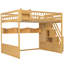 Lit mezzanine avec tablettes ouvertes et garde-robe-132241123