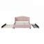 Lit plateforme tapissier avec tête de lit à oreilles, lit gigogne et 2 tiroirs, aucun sommier nécessaire, tissu en lin-1232898899