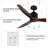 52 Antique Brown Ceiling Fan without Light with Remote Control