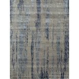 Contemporary One-of-a-Kind Rectangle 5'6" X 8' Hand Knotted Area Rug