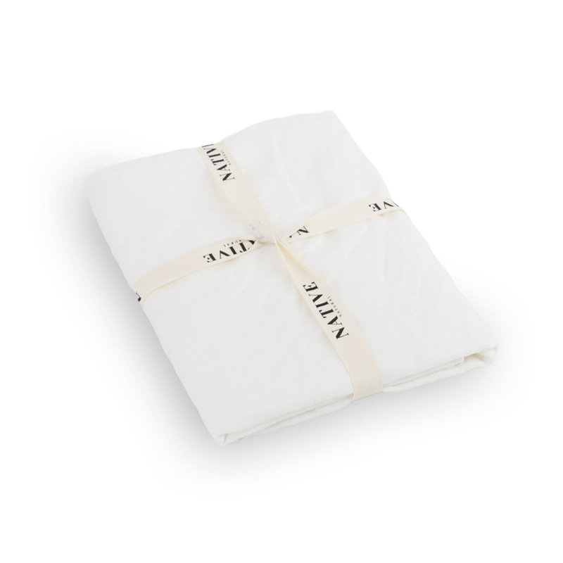 100% Linen Machine Woven Fitted Sheet, White, Single (3')