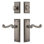 Grandeur Fifth Avenue Long Plate Entry Set with Newport Lever in Vintage Brass