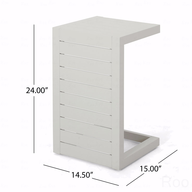 C-Shaped Patio Table, White