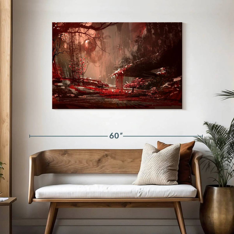Kelan Blood Red Forest, 30" H x 45" W