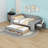 Daybed with Storage Shelves, Drawers, Trundle, Desk, LED Light and Charging Station-864266595