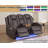 Tayeba Power Leather Recliner Loveseat Sofa With Storage Consol & Bluetooth Speakers & Led Lights-106485156